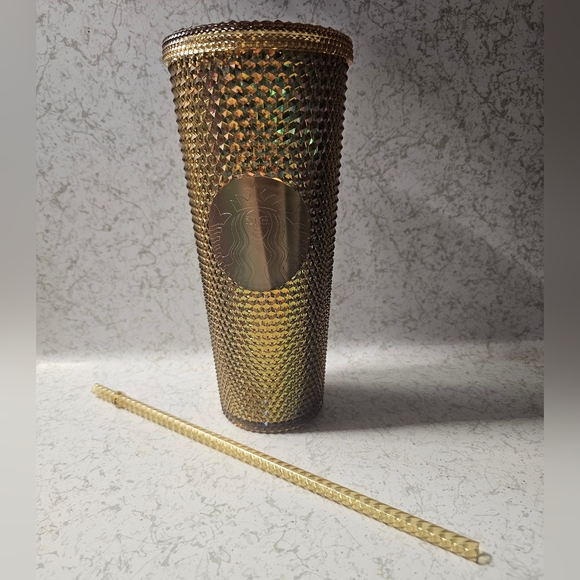 Starbucks Other - Starbucks Iridescent Gold Tumbler with Straw